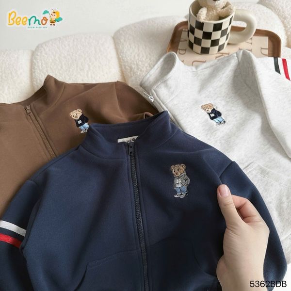 5362BDB - Bộ khoác Beemo bomber phối dây thêu gấu