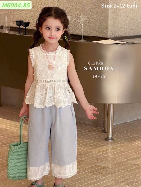 M6004 - Bộ Nickids áo thêu quần dài cho bé size 90-160