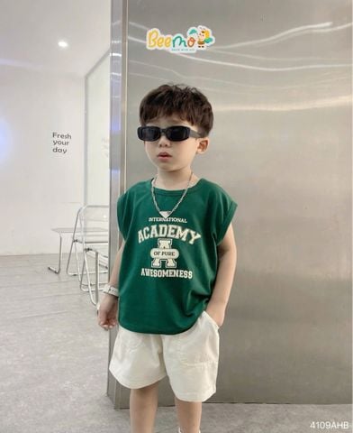4109AHB - Áo ba lỗ in giữa thân Beemo size 80-130