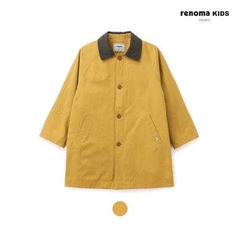 AKBT55 - Áo khoác trenchcoat Renoma màu vàng phối cổ nâu BT 120-160