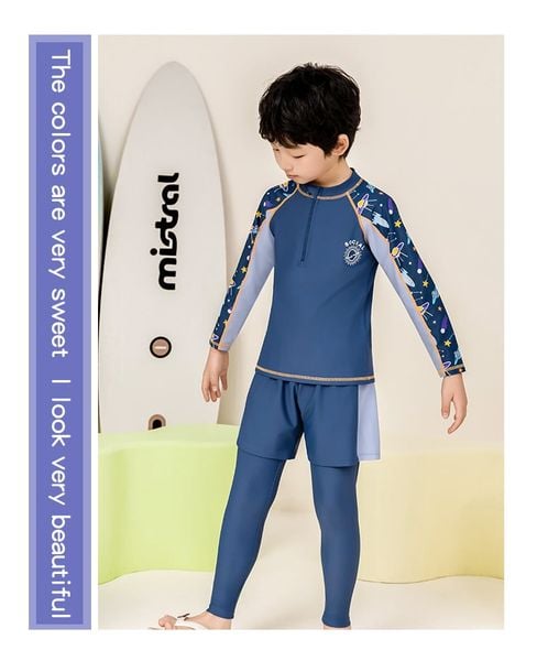1177 - Bộ bơi YUKE dài tay, quần dài chống nắng bé trai size XL-6XL