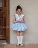 LC1822 - Váy Lennco kẻ xanh cổ nơ size 1 - 10y