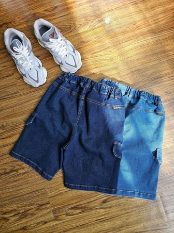 QBT19 - Quần short jean mềm Beemon 2 màu xanh đậm/nhạt cho bé size 120-160