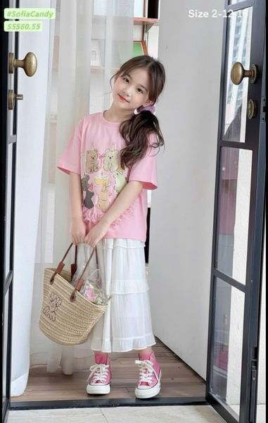 BBG01 - Set váy bé gái mùa hè size 2-12y