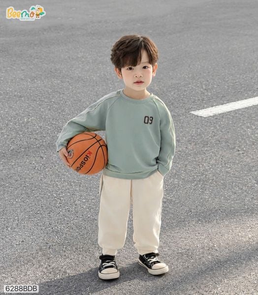 6288BDB - Bộ thun Beemo số 09 năng động 2 màu bé trai size 1-6y
