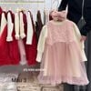 V00096 - Set Váy ren kèm áo len QC nhiều màu bé gái size 100-140