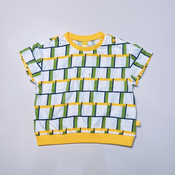 ABT48 - Áo thun cotton Mm 2 màu hoạ tiết vàng, xanh cho bé size 90-130