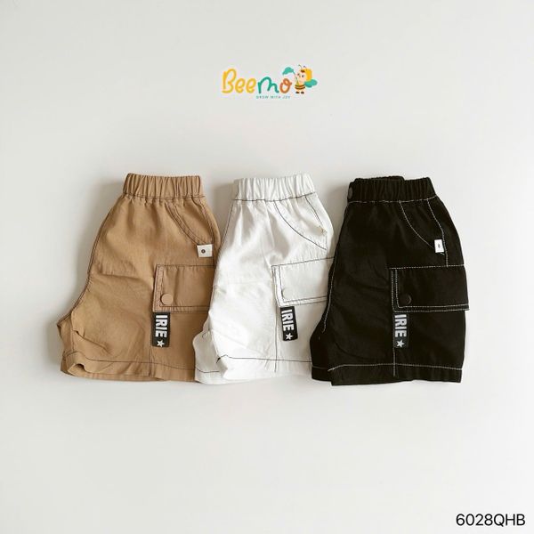 6028QHB - Quần short kaki Beemo kẹp dây trang trí cho bé size 1-6y