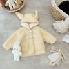 AK15 - Áo khoác lông màu vàng tai thỏ + túi thỏ bông trắng size 90 - 130