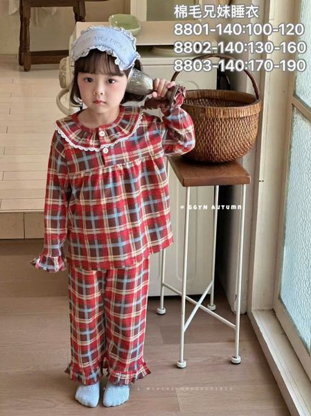 BBG10 - Bộ Pyjama vải thun GuoguoYinuo nhiều màu cho bé gái size 100-190