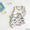 6002AHB - Combo 2 áo Beemo ba lỗ phối cổ, viền tay, in hình bé trai size 1-5y