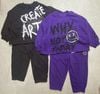 BBG19 - Bộ nỉ da cá GGJJ màu ghi đen Create / tím Why size 24m - 8y