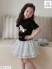 MLSBCC.548 - Bộ bé gái Melisa áo đen in ngựa + chân váy kim sa size 2-12y