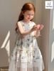 MLSDCC.7761 - Đầm 2 dây Melisa hoa chân phối voan trắng size 2-11y