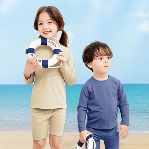 DB00002 - Bộ bơi trơn nhiều màu dài tay chống nắng cho bé size 110-150 (1 số thay tag)