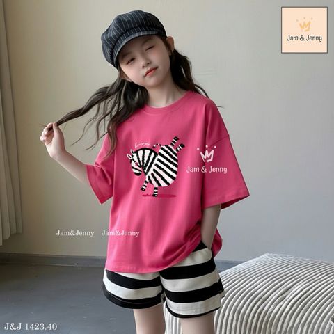 BJJCCĐ.1423 - Set bộ Jam & Jenny màu hồng ngựa size 6-12y