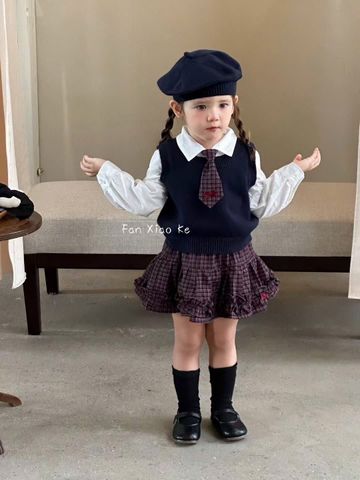 2582 - Set 5ct FanXiaoke kèm mũ cho bé gái size 80-120