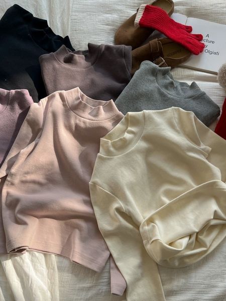 25H045 - Áo len giữ nhiệt cổ tròn cho bé chất liệu cotton (bông) size 90-170, NSX Huzhou Zhili Kujun Clothing Co., Ltd