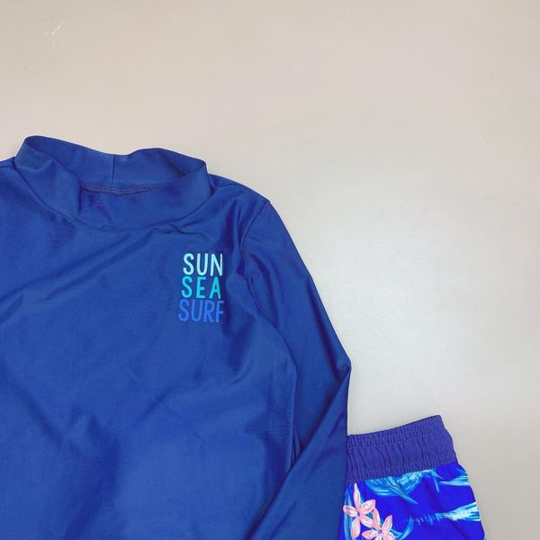DB00056 - Bộ bơi áo dài tay navy Sun Sea Surf - 2 màu quần size 3m - 5y