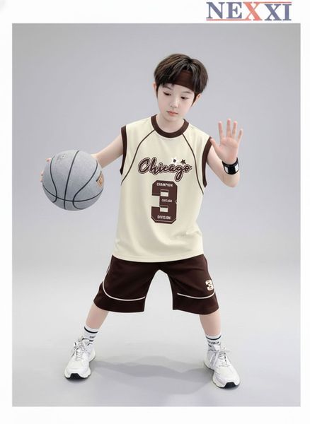 2603.8 - Bộ thun lửng Nexxi sát nách in số 3 bé trai size 3-14y