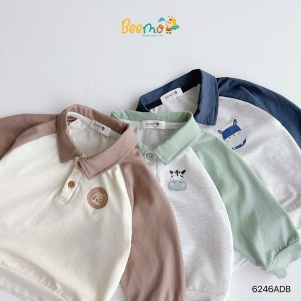 6246ADB - Áo Polo Người Bạn Khu Rừng Beemo Bé Trai size 1 - 6y