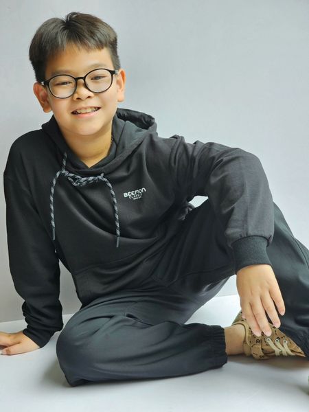 ABT91 - Áo nỉ da cá hoodie Bee Mon 3 màu in chữ ngực size 120 - 160