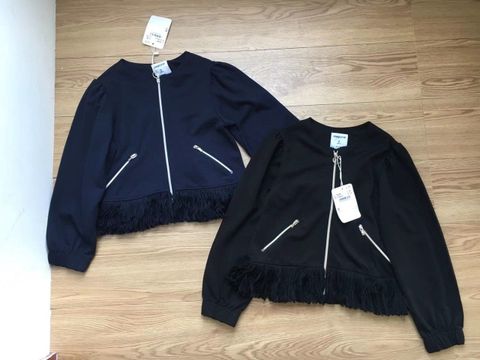 AK73 - Áo khoác chất umi dáng ngắn 2 màu đen/navy 8-18y