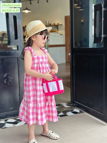 V00047 - Váy Mia Kids thô kẻ caro nhiều màu BG size 1-10y