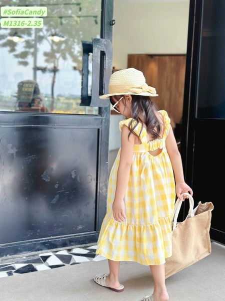 V00047 - Váy Mia Kids thô kẻ caro nhiều màu BG size 1-10y