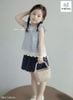 MLSBCC.7408 - Bộ Melisa áo xanh cánh tiên + chân váy chấm bi navy size 2-12y
