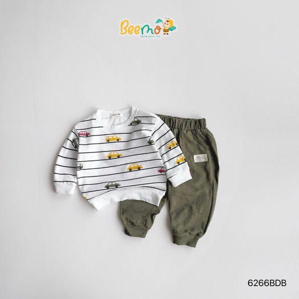 6266BDB - Bộ T-shirt Chuyến Xe Nhỏ Beemo Bé Trai size 1 - 6y