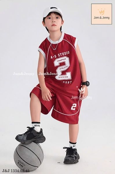 JJBCC.1334 - Bộ cotton thể thao Jam & Jenny sát nách in số 3 màu size 2-12y