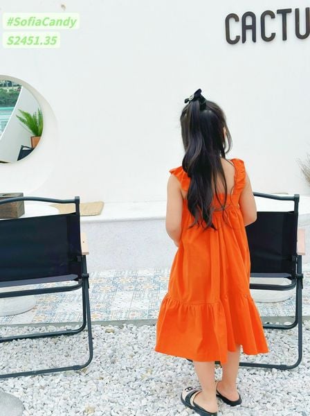 V00022 - Váy thô Sofia Candy hai dây thêu hoa ngực nhiều màu size 1-10y