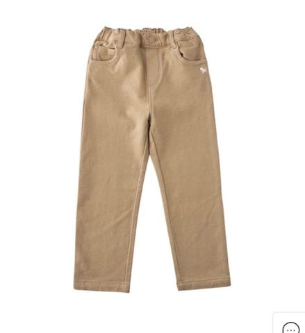 QBG01 - Quần kaki BD màu be túi trái tim bé gái size 100-165