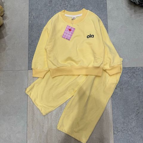 M5611 - Bộ nỉ da cá Mia Kids màu vàng bé gái size 2-12y
