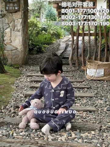 BBT10 - Bộ Pyjama vải thun GuoguoYinuo nhiều màu cho bé trai size 100-160