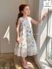 MLSDCC.7761 - Đầm 2 dây Melisa hoa chân phối voan trắng size 2-11y