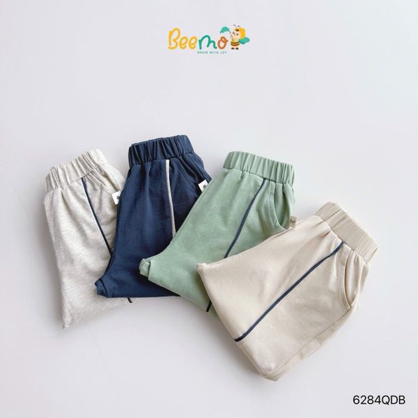6284QDB - Quần thun Beemo bo gấu viền sọc thân 4 màu bé trai size 1-6y