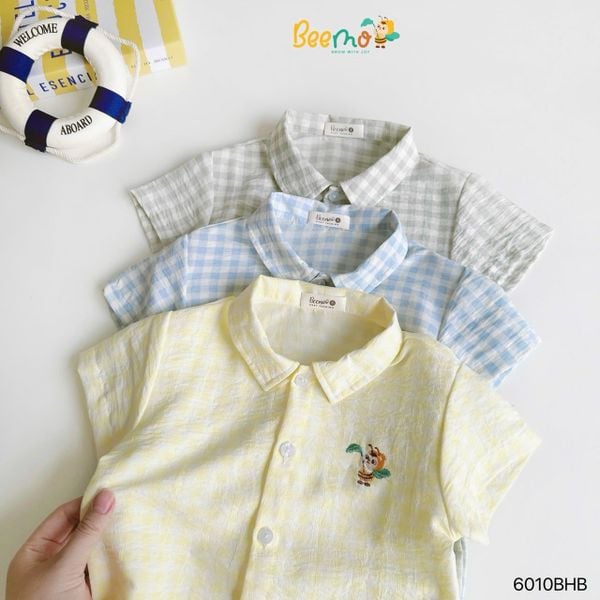 6010BHB - Bộ cotton kẻ Beemo size 1-5y