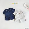 6007BHB - Bộ cotton phối lé Beemo 2 màu cho bé size 6-10y