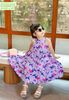 S4196 - Váy Kuromi Sofia Candy màu tím in tràn phối cổ yếm BG size 1-10y