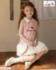DLACC.590 - Váy Linh An sát nách thân kẻ hồng kitty phối chân bí kem size 2-12y