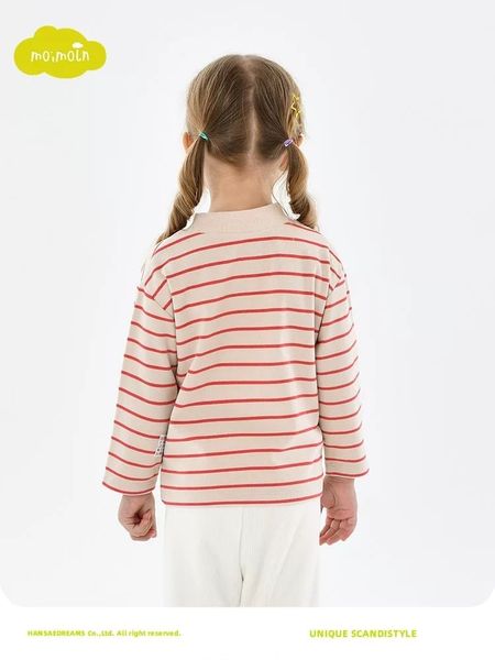 ABT28 - Áo thun tăm cổ 3p MM xuất Hàn kẻ 2 màu cho bé size 90-130