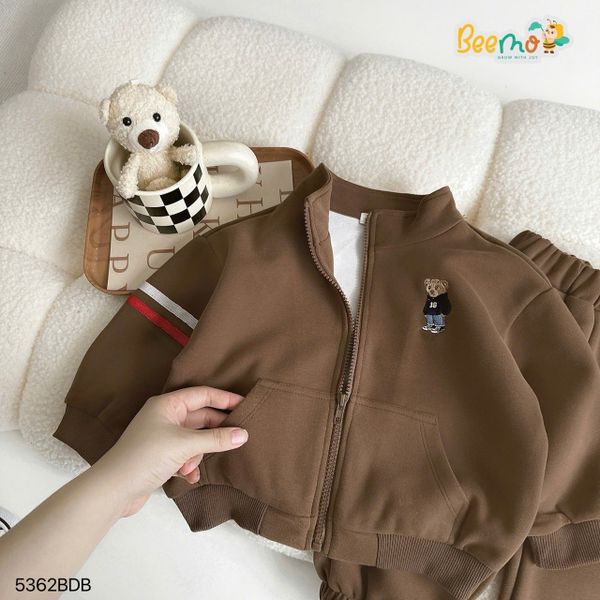 5362BDB - Bộ khoác Beemo bomber phối dây thêu gấu