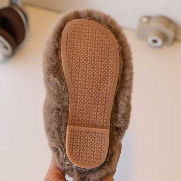 FC-506 - Bốt lông mịn màu nâu cho bé size 22-32