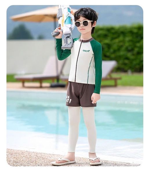 22031 - Bộ bơi YUKE dài tay, quần dài chống nắng cho bé trai size XL-6XL