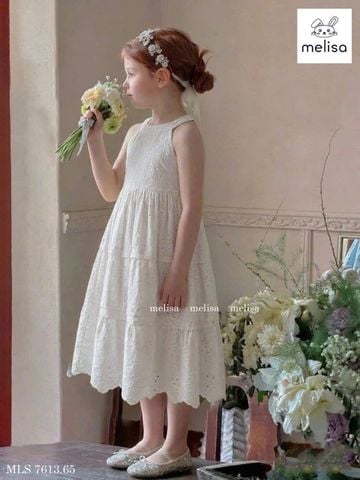MLSDCC.7613 - Váy yếm Melisa vải thêu nổi 3 màu size 1 - 10y