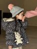 B172 - Áo khoác phao hoa đen cho bé size 90-130