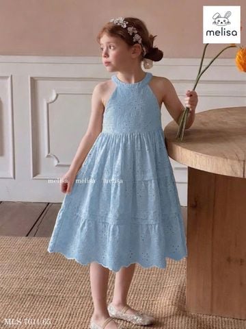 MLSDCC.7613 - Váy yếm Melisa vải thêu nổi 3 màu size 1 - 10y
