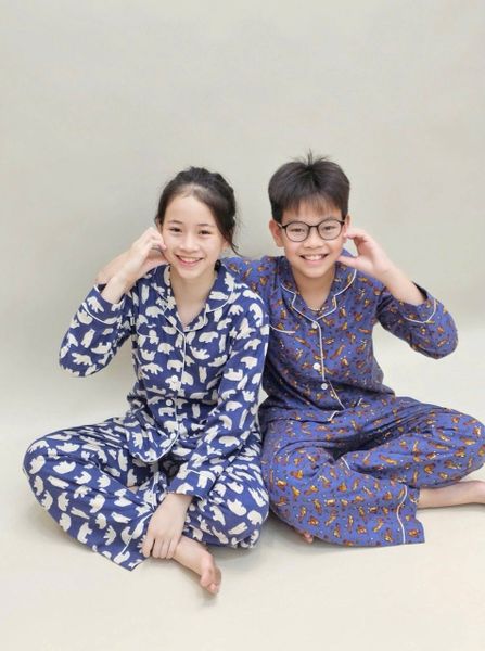 BM2509PJ072 - Bộ Pyjama Beemon trẻ em vải thô cà bông mềm cho bé size 120-160